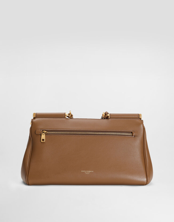 Dolce & Gabbana Medium My Sicily handbag in plongé calfskin Brown BB7782B7321