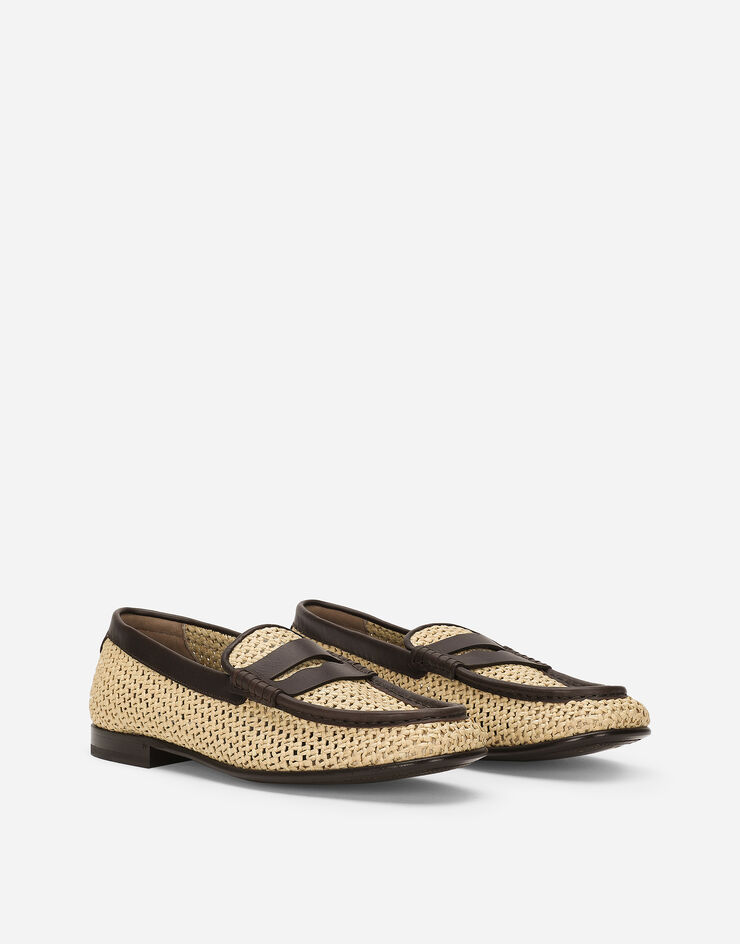 Dolce & Gabbana Mocasín de rafia trenzada Beige A30260AV842