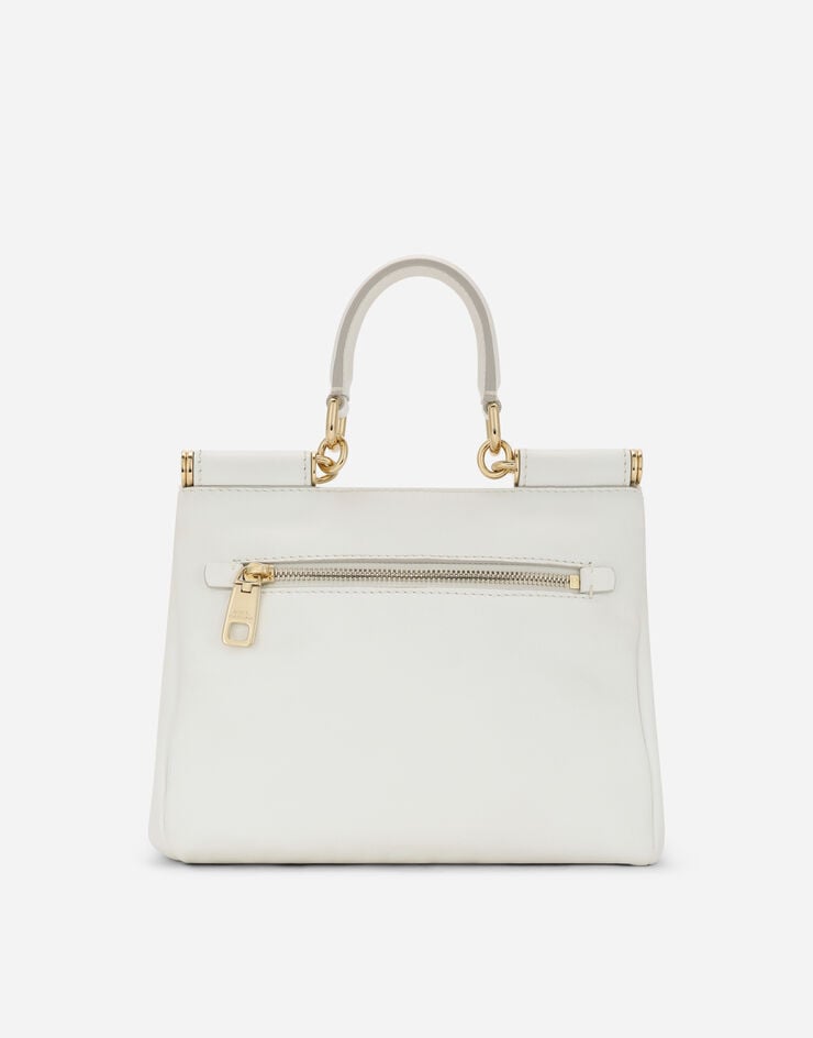 Dolce & Gabbana Small calfskin Sicily soft bag White BB7400AG642