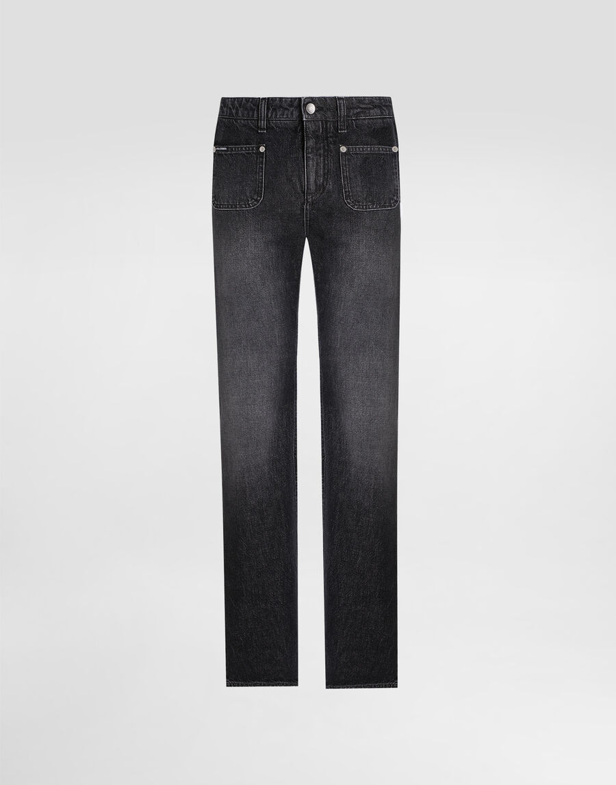 Flared denim jeans