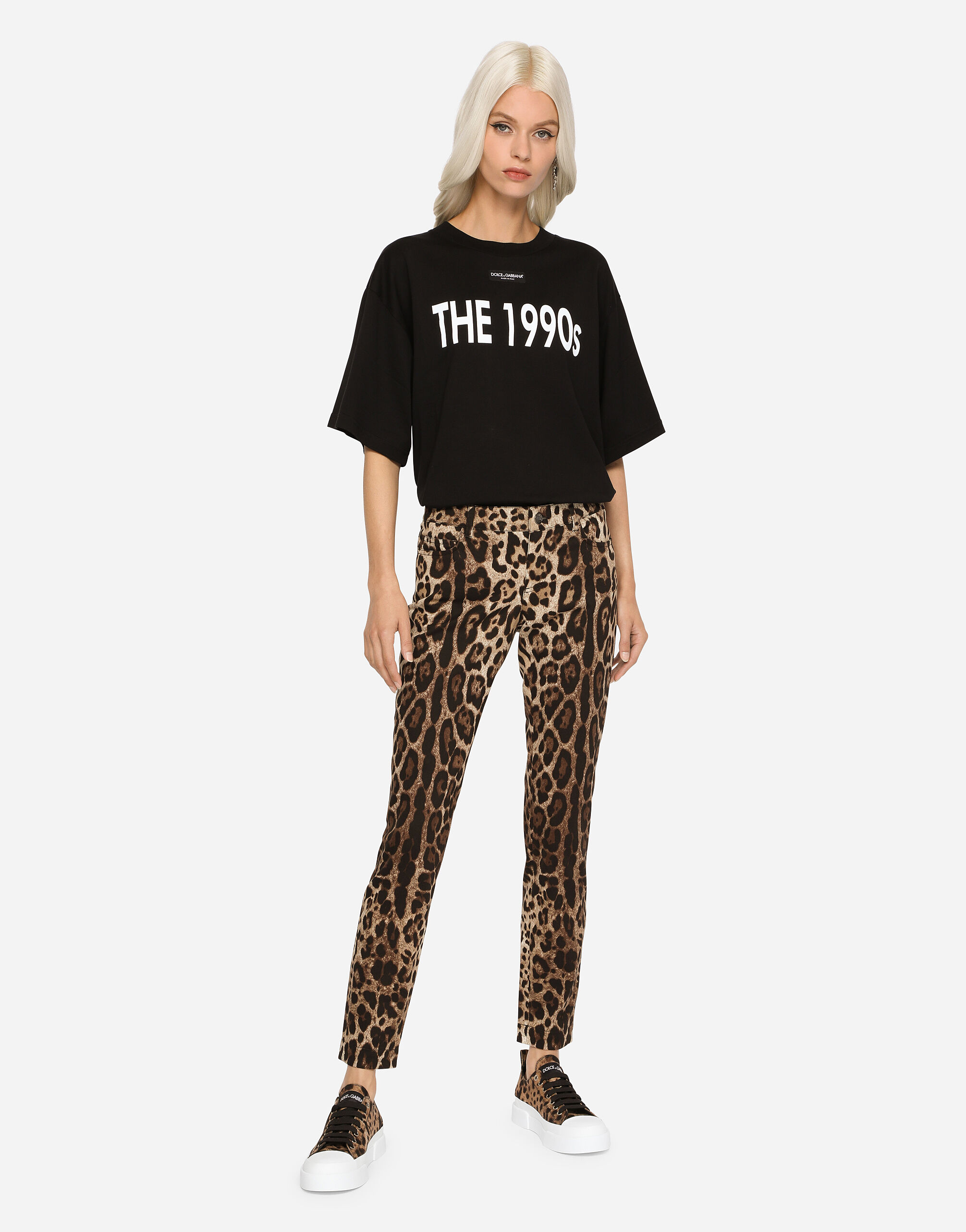 T-SHIRT M/CORTA GIRO in Multicolor for Women | Dolce&Gabbana®