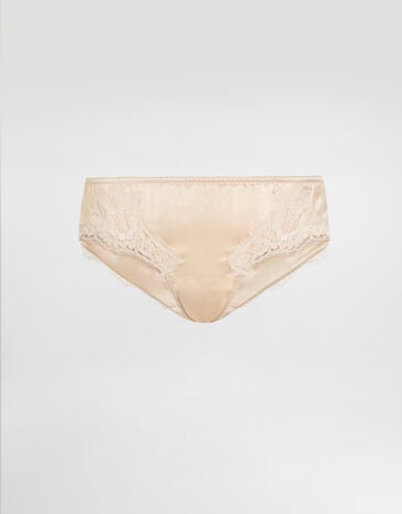 Dolce & Gabbana Satin briefs with lace Pale Pink O2A02TONO13