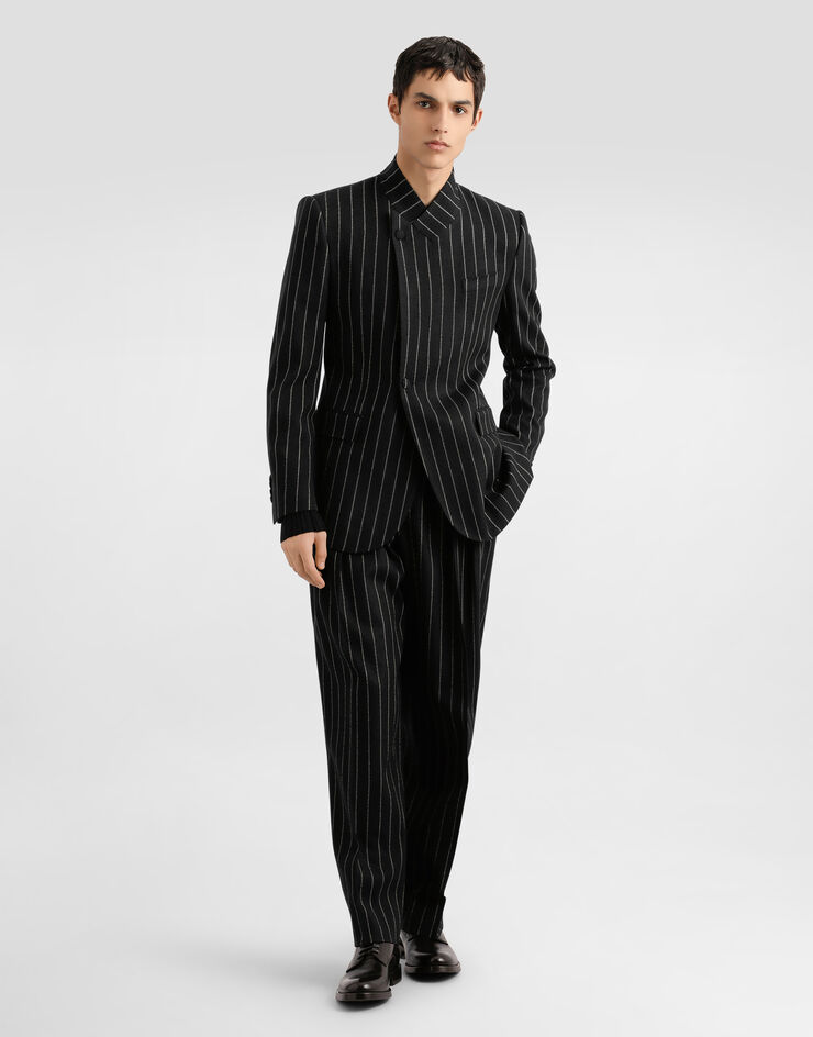 Dolce & Gabbana Single-breasted sicilia jacket in stripedwool Multicolor G2VO4TFRMD4