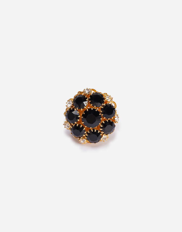 Dolce & Gabbana Ring with rhinestone decoration NOIR/DORÉ WRM2M1W1111