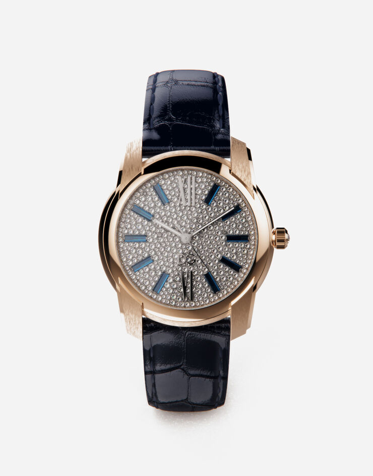 Dolce & Gabbana Gold watch with diamond pavé Blue/Pink Gold WWJE1GX5IDA