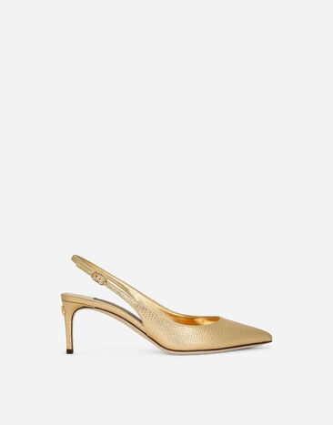 Dolce & Gabbana Foiled calfskin slingbacks Gold CK1544AX615