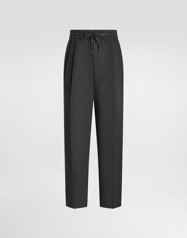 Dolce & Gabbana リネンキャンバス ジョギングパンツ グレー GP12QZFU4MF