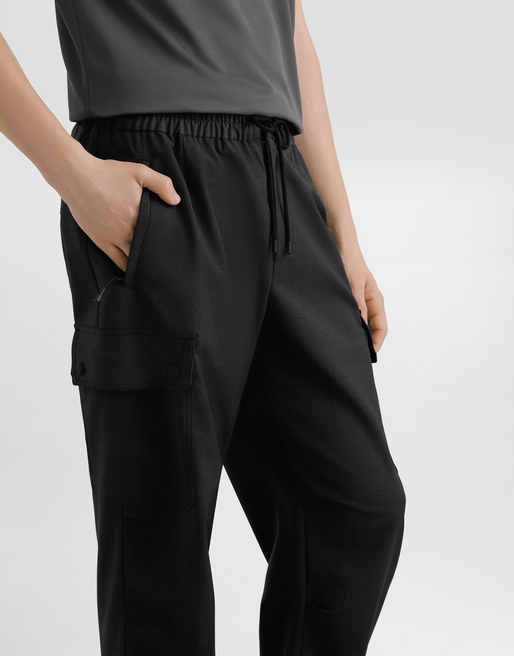 Greyのメンズ ウールキャンバス カーゴ パンツ | Dolce&Gabbana®