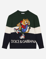 DolceGabbanaSpa Wool jacquard sweater with mascot design Multicolor L4KW77JCVM5
