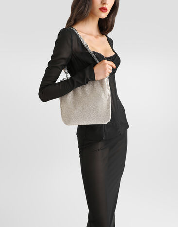 Dolce & Gabbana 숄더, 크로스바디 백 Dina 크리스털 메쉬 소재 스카이블루 BB8009A3T92