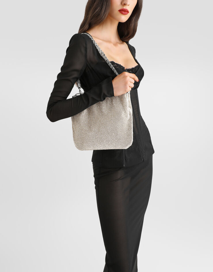 Dolce & Gabbana 숄더, 크로스바디 백 Dina 크리스털 메쉬 소재 스카이블루 BB8009A3T92