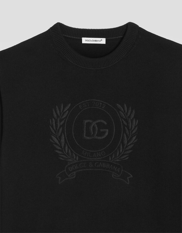 Dolce & Gabbana Smooth knit pullover Black L4KWE2JDVG4