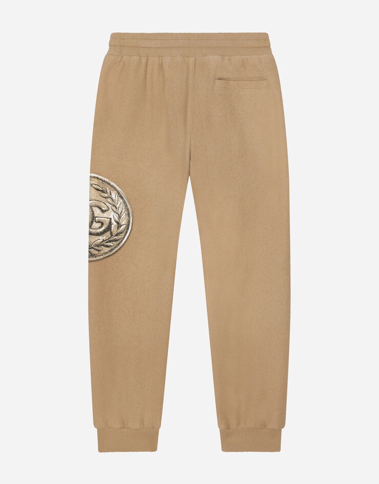 DolceGabbanaSpa Cotton jogging pants with coin print Beige L4JPFEG7J4P