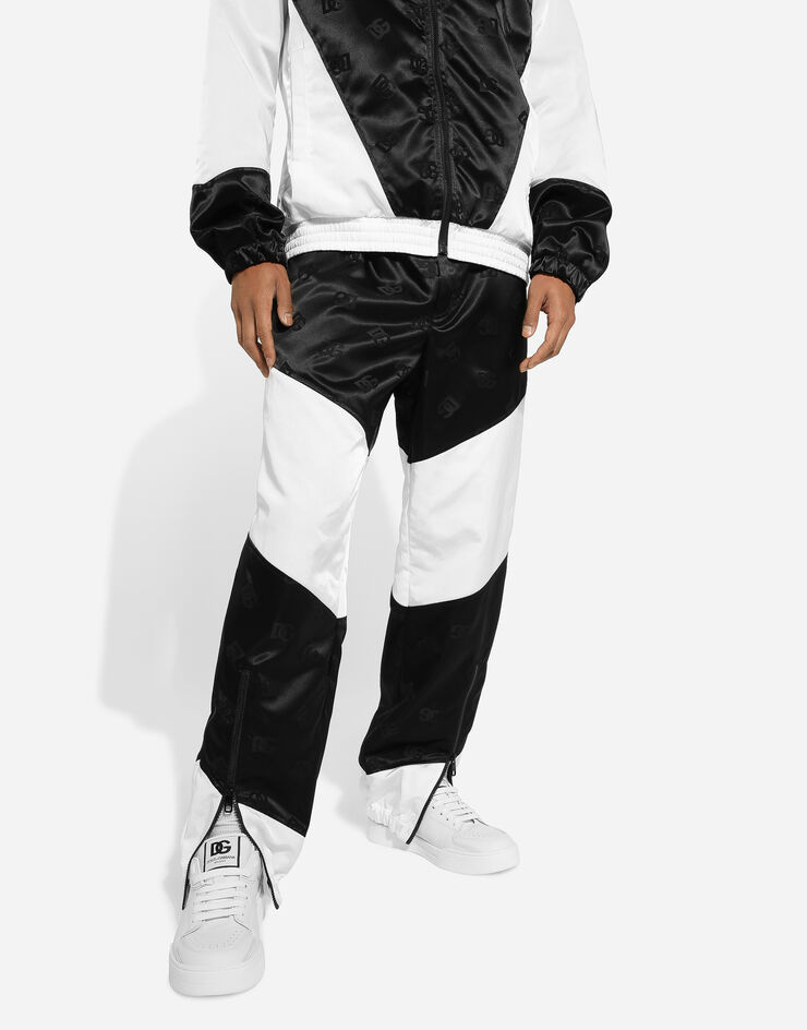 Dolce & Gabbana Nylon jogging pants with jacquard DG logo Black GVW6HTFJSCL