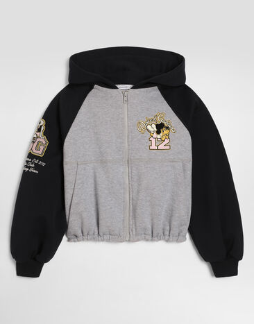 Dolce & Gabbana Cotton sweatshirt with patch Multicolor L5JWDGG7P7F