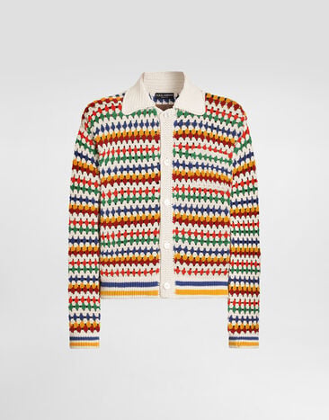 Dolce & Gabbana Crochet bomber jacket Multicolor GXVFRTJGMKA