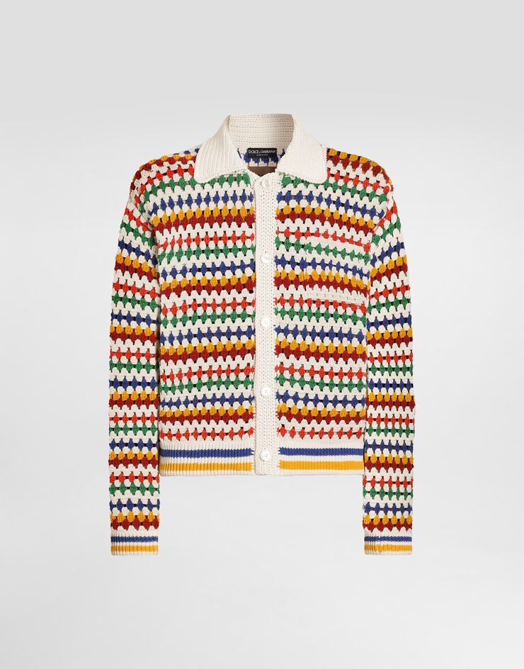 Dolce & Gabbana Crochet bomber jacket Multicolor GXVFRTJGMKA