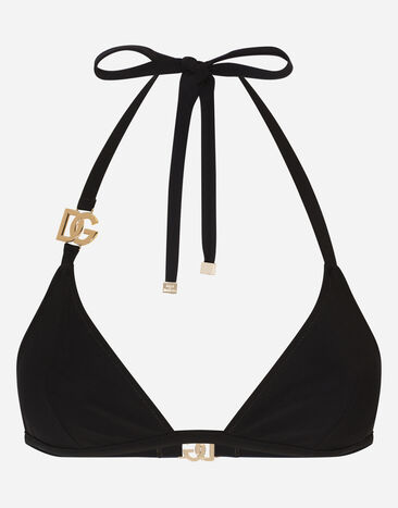 Dolce & Gabbana Triangle bikini with DG logo Black O1A32JFUGA2