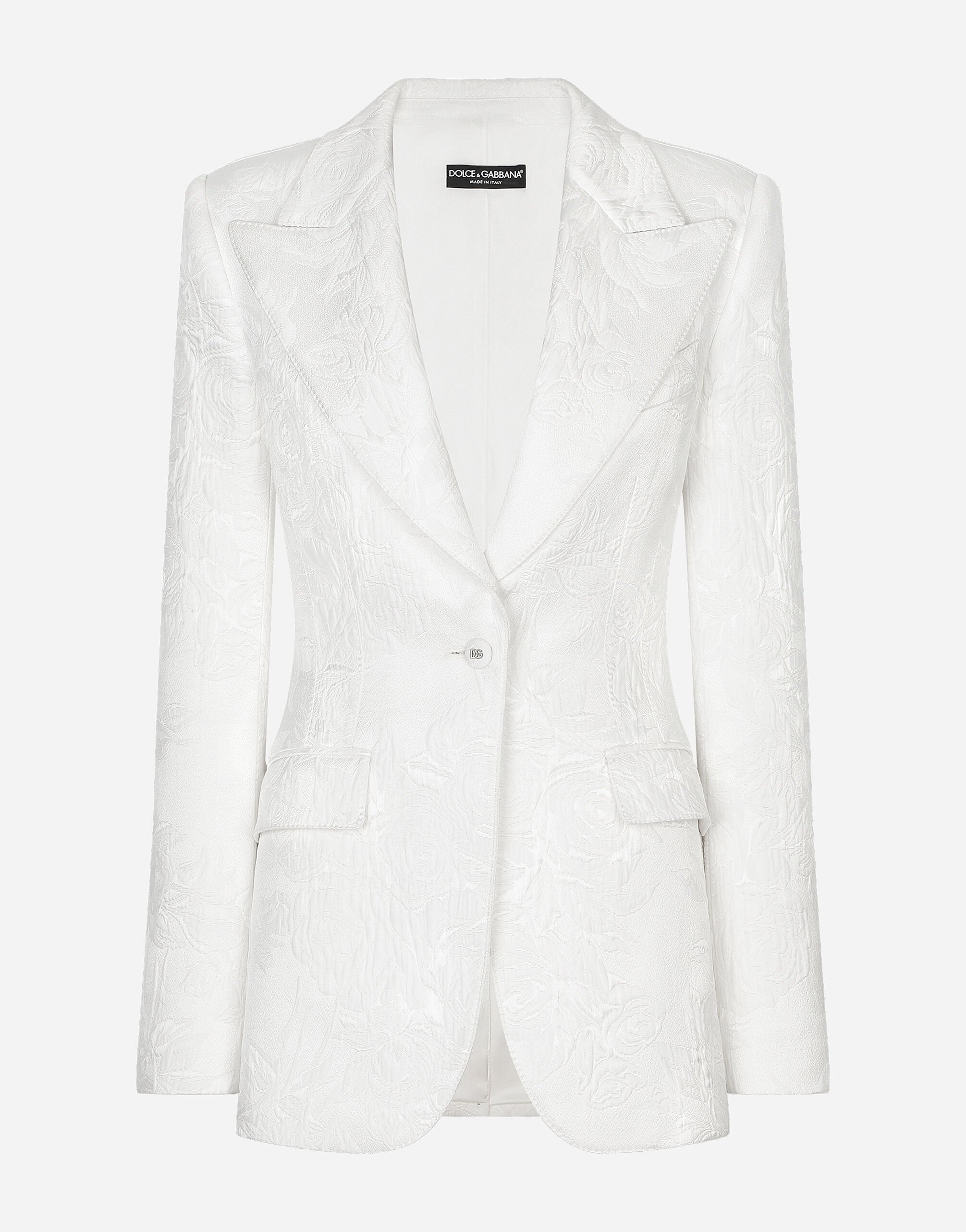 Dolce & Gabbana Floral brocade Turlington blazer White F29UCTFU1L6