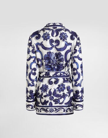 Dolce & Gabbana Majolica-print silk vanity shirt Print I5654WHI1S5