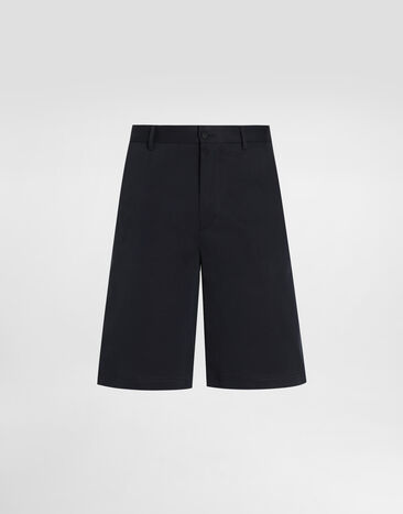 Dolce & Gabbana 로고 태그 스트레치 코튼 쇼츠 블루 GVC4HTFUFMJ