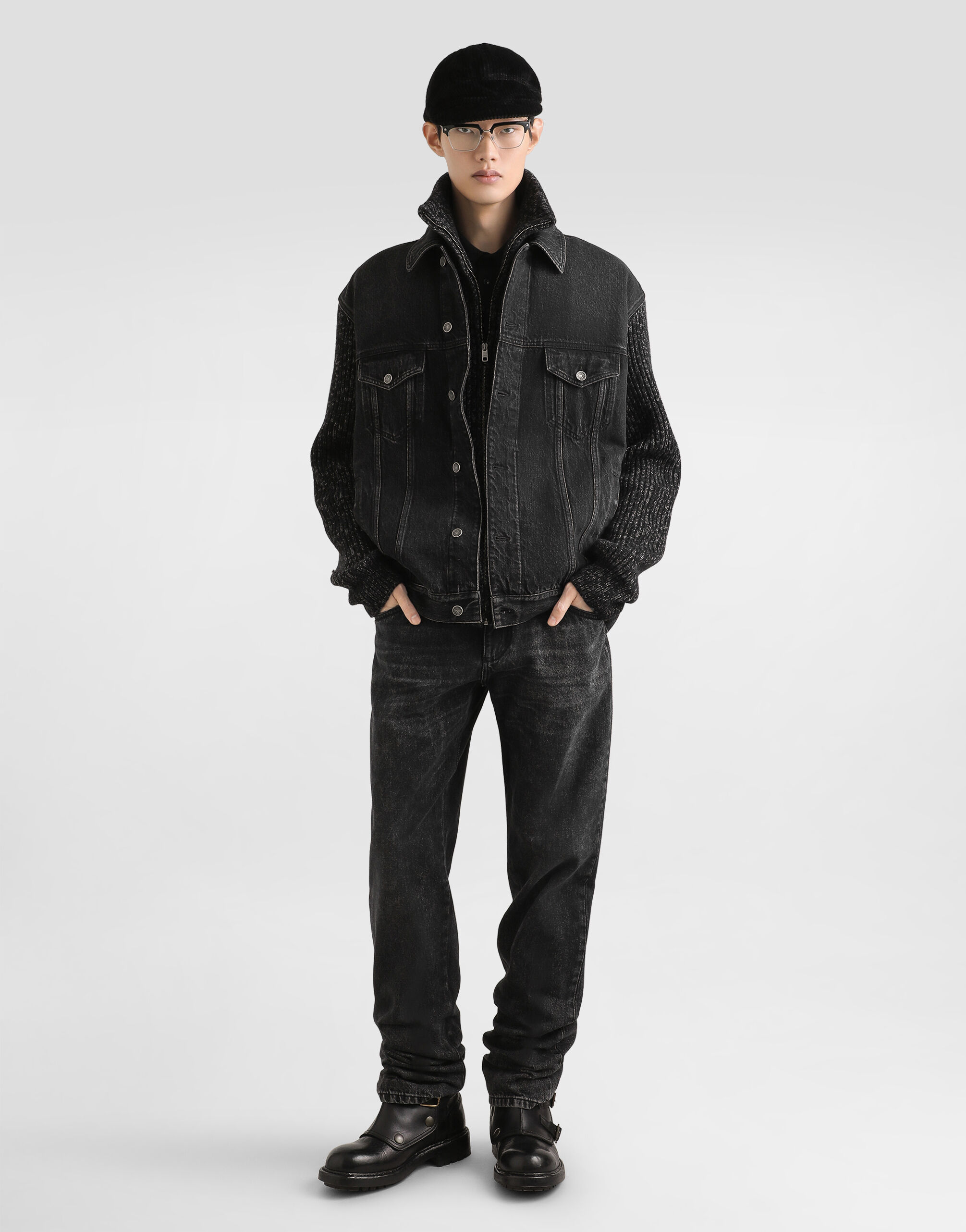 D&G 黒 ポロシャツ ブラックのメンズ シルクピケ ポロシャツ | Dolce&Gabbana®