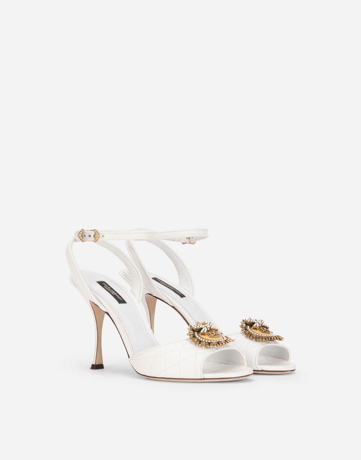 Dolce & Gabbana Matelassé nappa leather Devotion sandals BLANC CR0944AV967