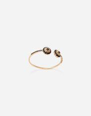 Dolce & Gabbana Family yellow gold bracelet with rosette motif and black sapphire White WBQD1GWPAVE