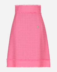 Dolce & Gabbana Raschel tweed midi skirt Pink F6DIHTFURAG