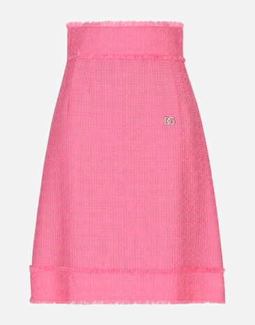 Dolce & Gabbana Raschel tweed midi skirt Pink F79DATFMMHN