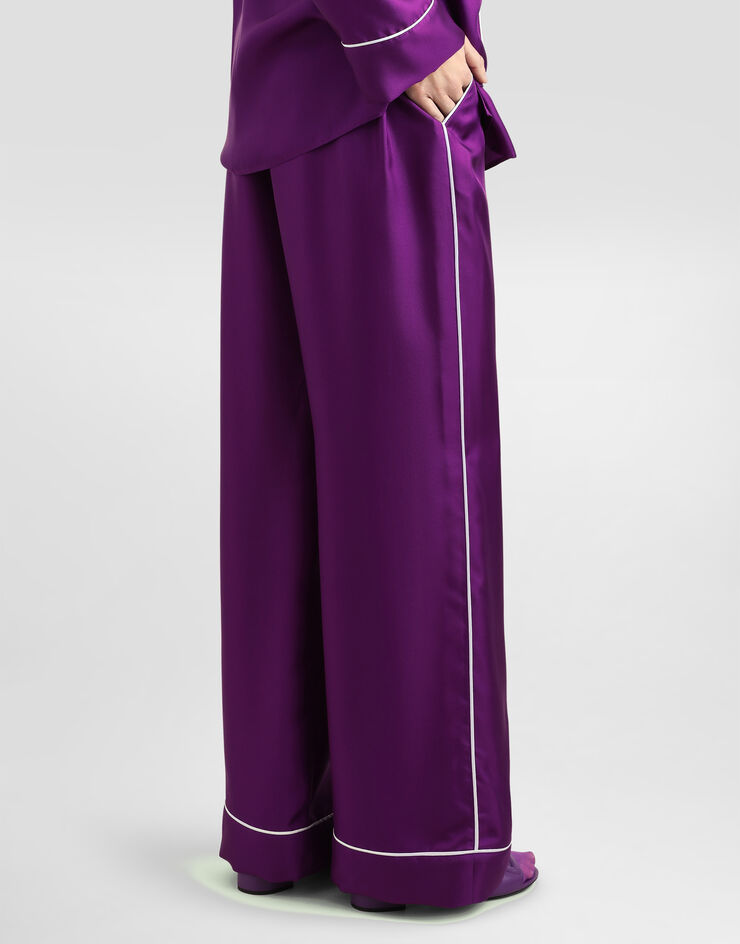 Dolce & Gabbana Silk twill vanity pants Purple FTAMPTFU10S