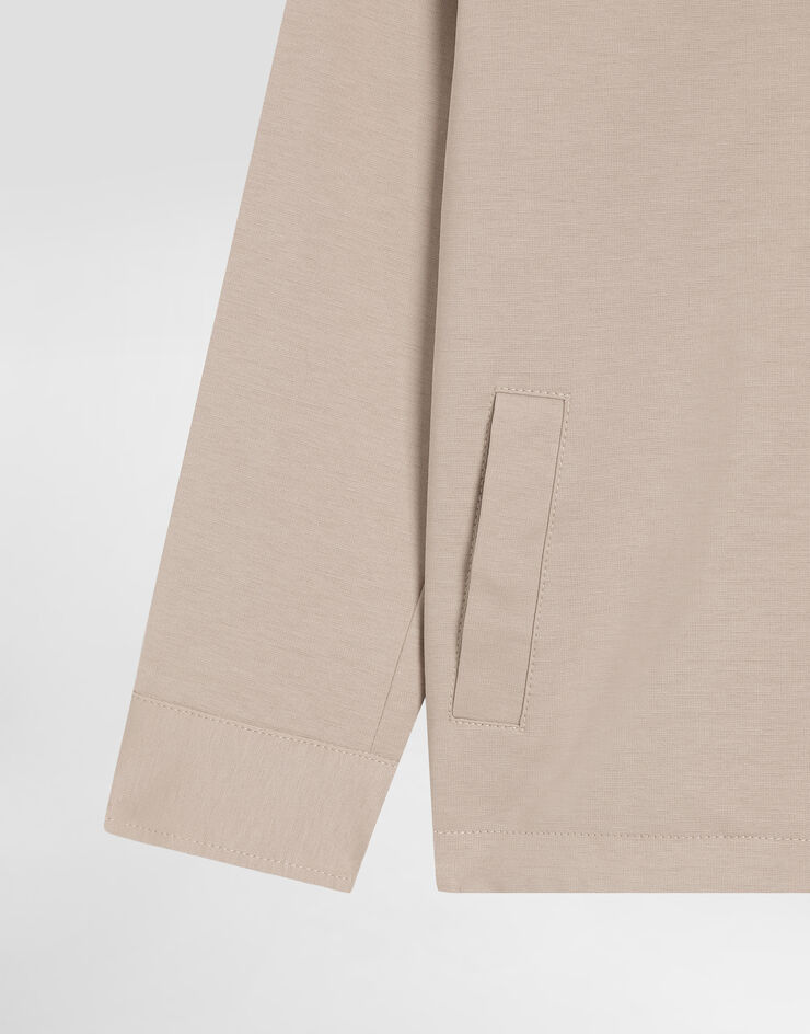 Dolce & Gabbana Stretch jersey skirt with branded tag Beige L4JB7NFUGS1