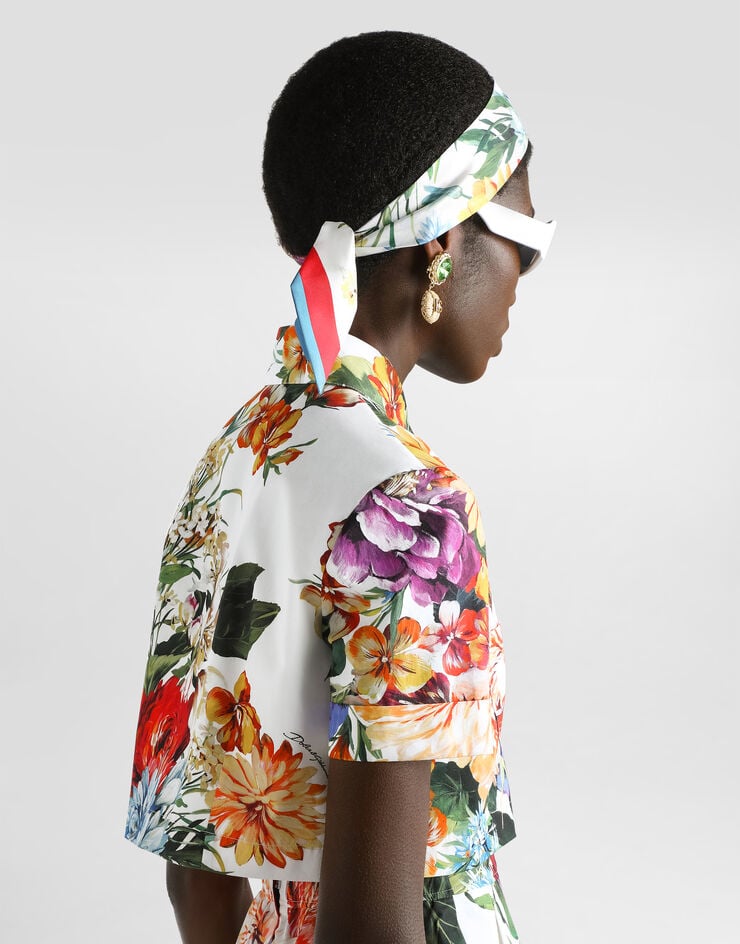 Dolce & Gabbana Camisa de popelina con estampado de buqué de flores Imprima F5T80THS5TR