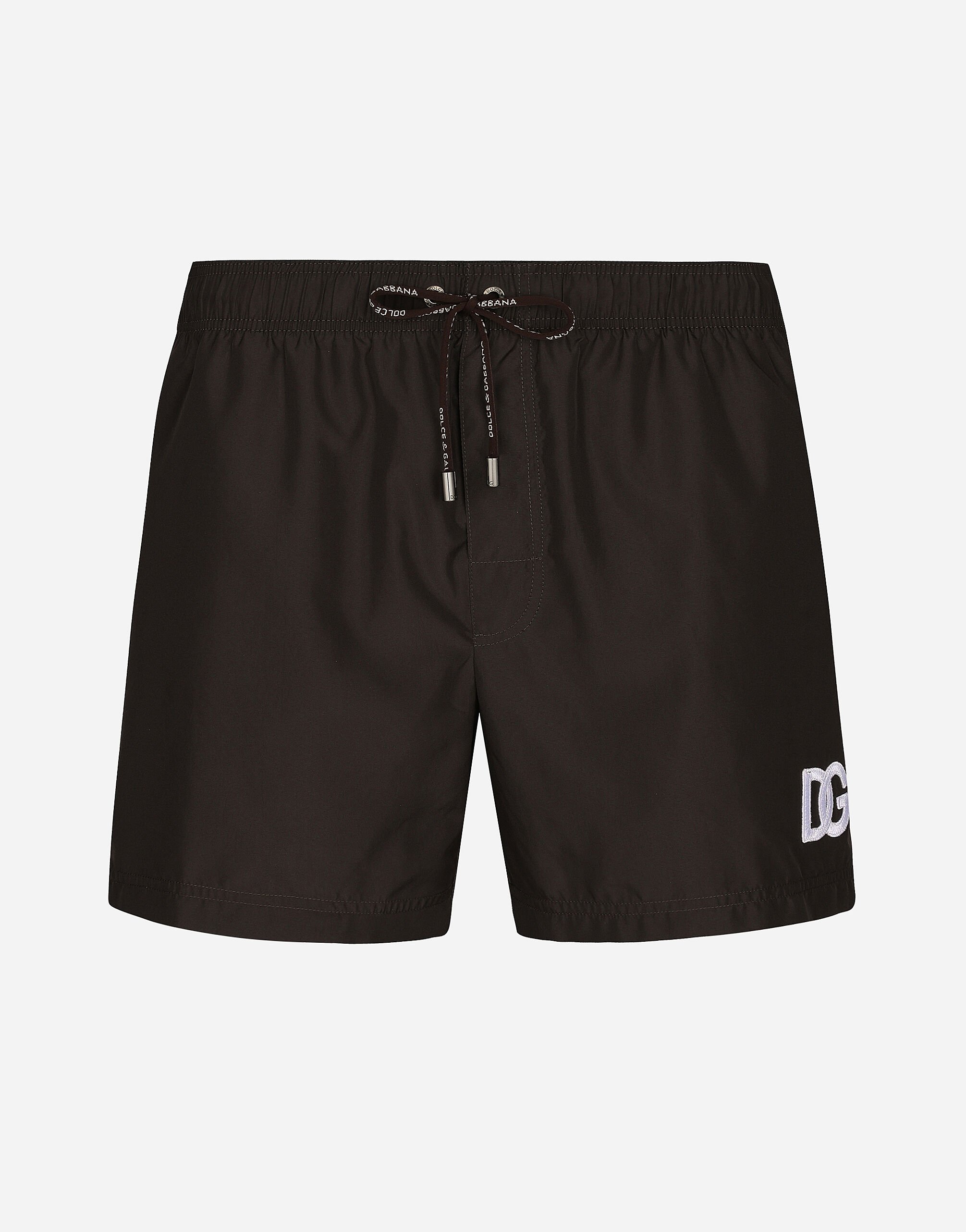 Dolce & Gabbana Short swim trunks with DG logo patch Print M4A13TISMHF