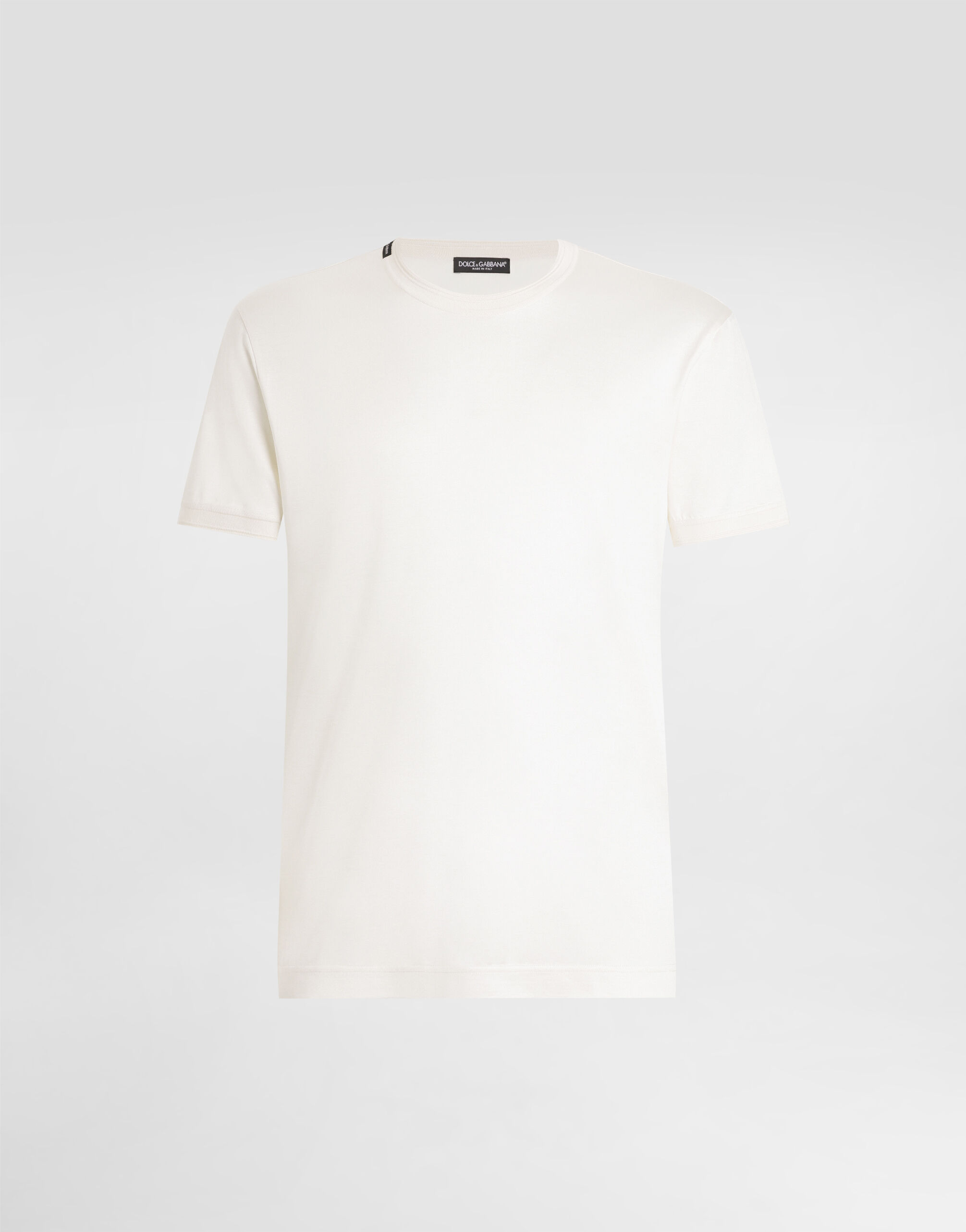 Short-sleeved silk t-shirt in White for Men | Dolce&Gabbana® US