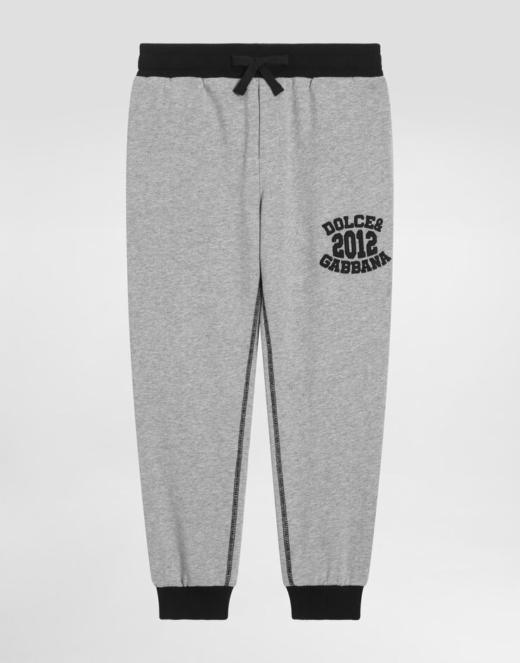 Dolce & Gabbana Pantaloni jogging in felpa con ricamo Dolce&Gabbana Grigio L4JPKSG7PBO