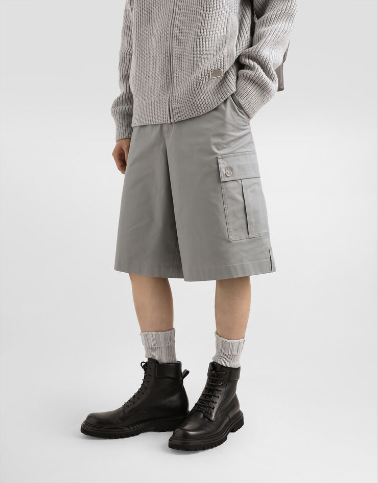 Dolce & Gabbana Cargo-Bermudas aus Baumwolle Grau GP0Y3TFUFNV
