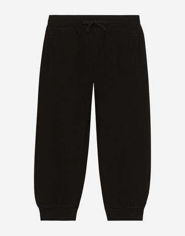 Dolce & Gabbana Jersey jogging pants with DG logo Grey L4JPJPG7N2A