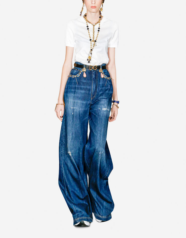 Dolce & Gabbana High-waisted Dolce jeans with decorative details BLUE FTBOMZG899G