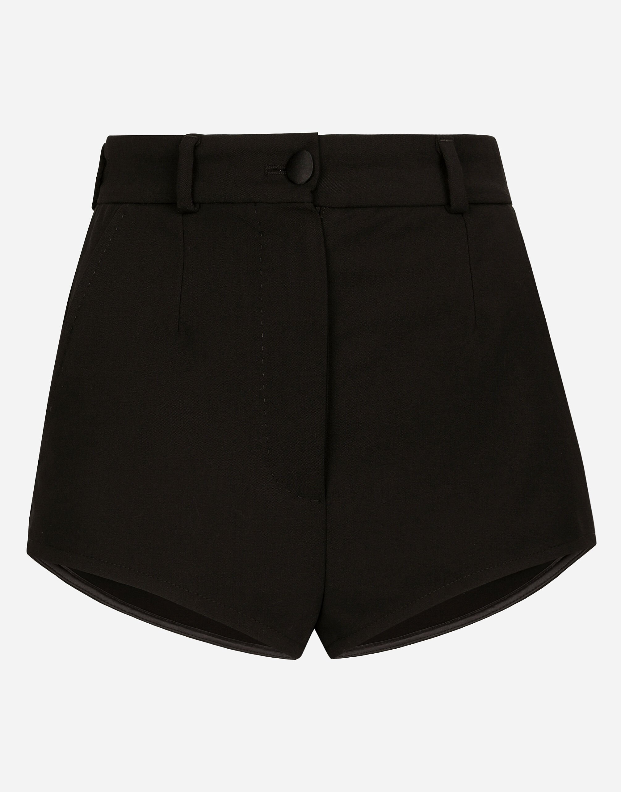 Dolce & Gabbana 羊毛高腰平角裤 黑色 F63H1TGDC38