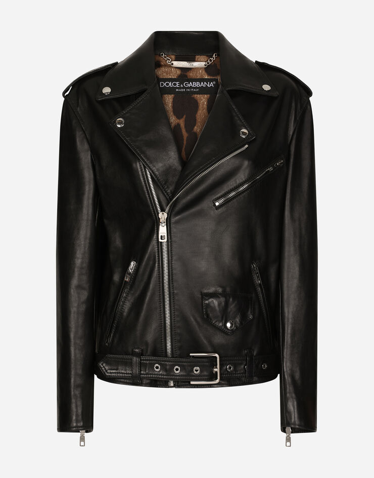 Dolce & Gabbana Leather biker jacket Black F9P52LHULRK