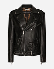 Dolce & Gabbana Leather biker jacket Black F0CTFTFUSYS