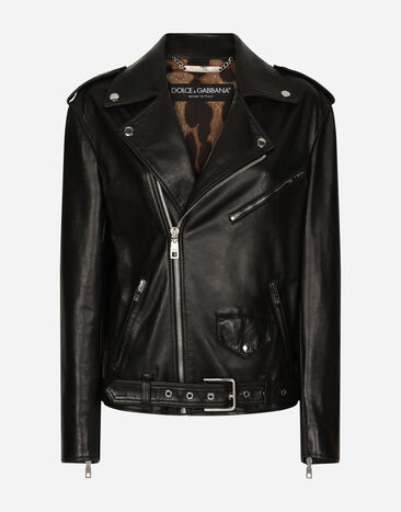 Dolce & Gabbana Leather biker jacket Multicolor FTAIADG8EZ8