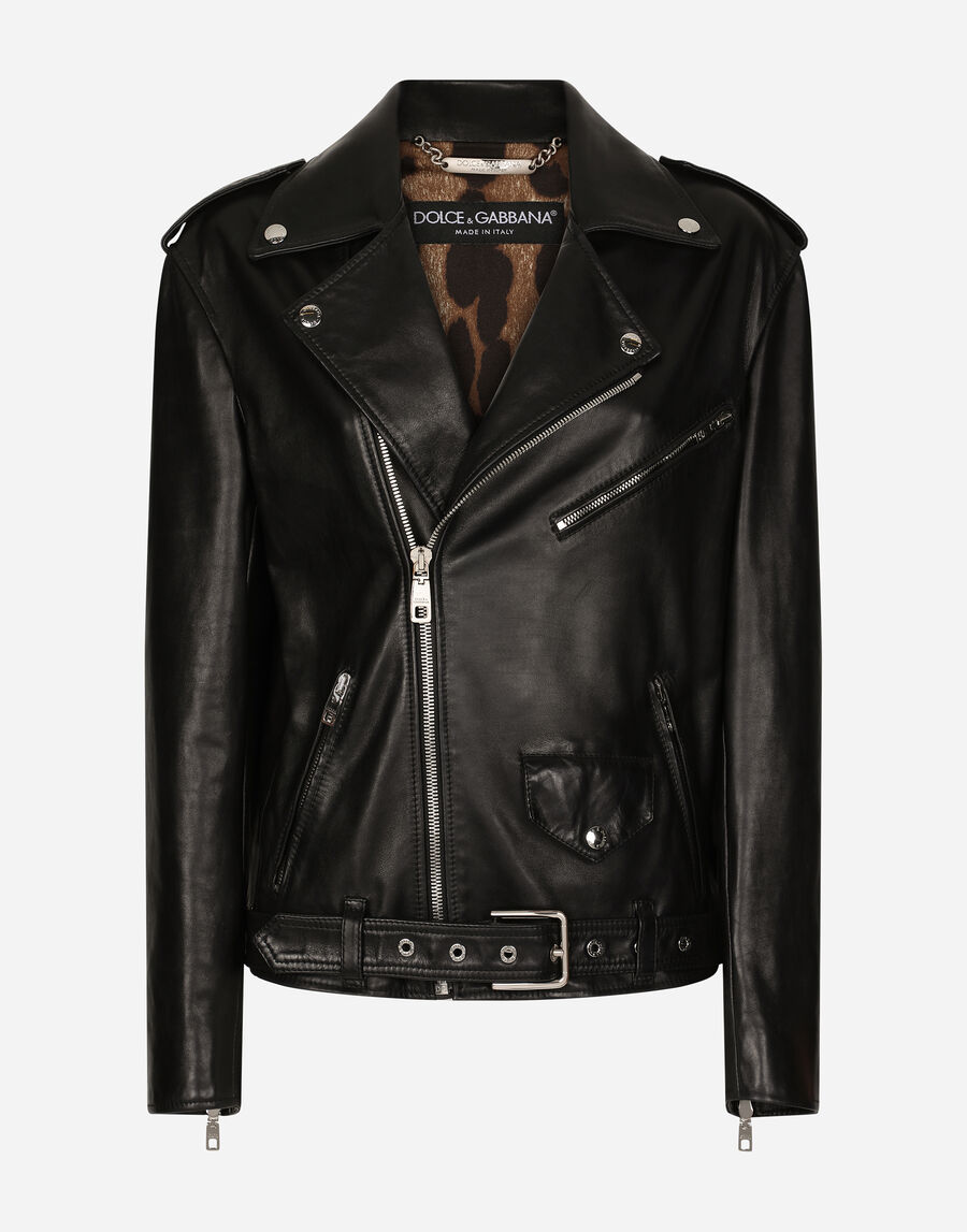 Leather biker jacket