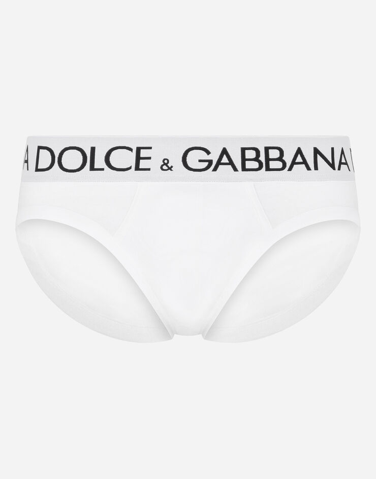 Dolce & Gabbana Slip medio en algodón bielástico Blanco M3D03JOUAIG