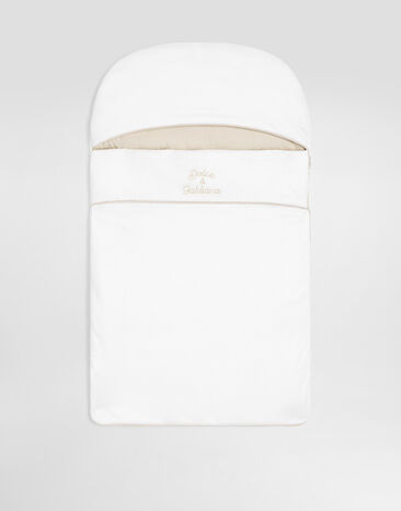 Dolce & Gabbana Interlock and linen baby nest with embroidery White LNJAI7G7PUP