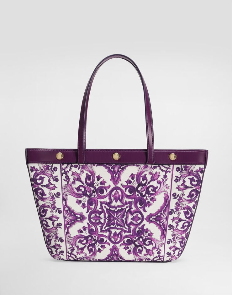 Dolce & Gabbana Majolica-print atene shopping bag in canvas Multicolor BB7828AN220