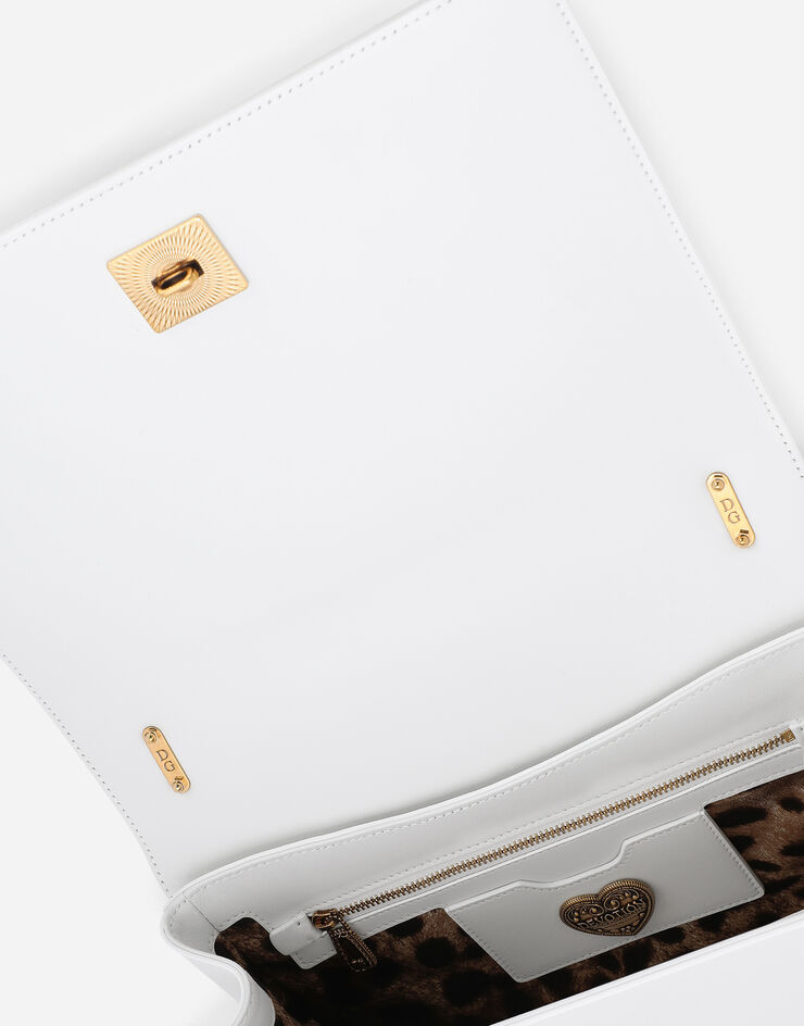 Dolce & Gabbana Sac Devotion grand format en cuir nappa matelassé Blanc BB7100AW437