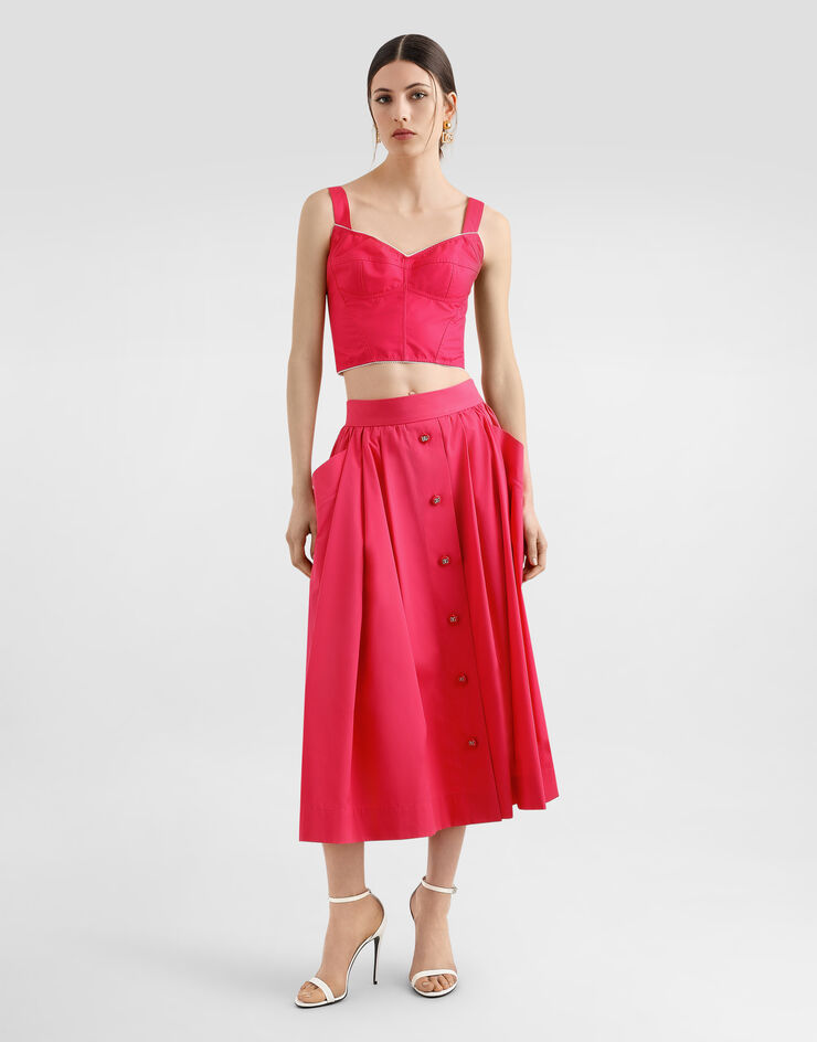 Dolce & Gabbana Cotton calf-length circle skirt Fuchsia F4CFETFU61A