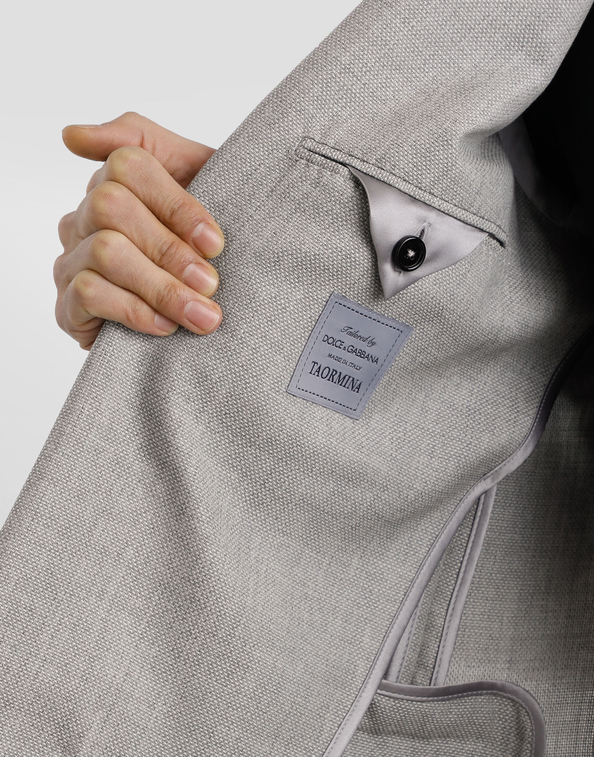 Double-breasted taormina wool jacket in Grey for Men